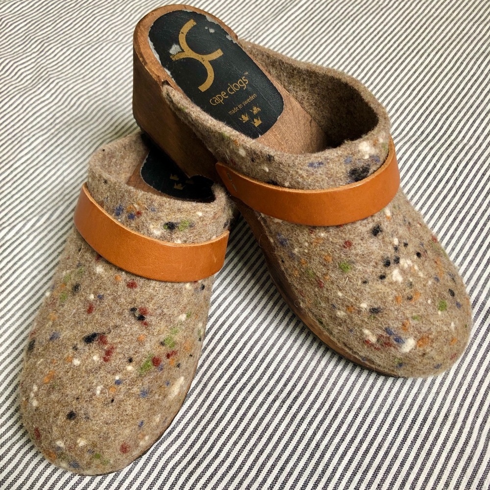 Wool Swedish Wooden Clogs